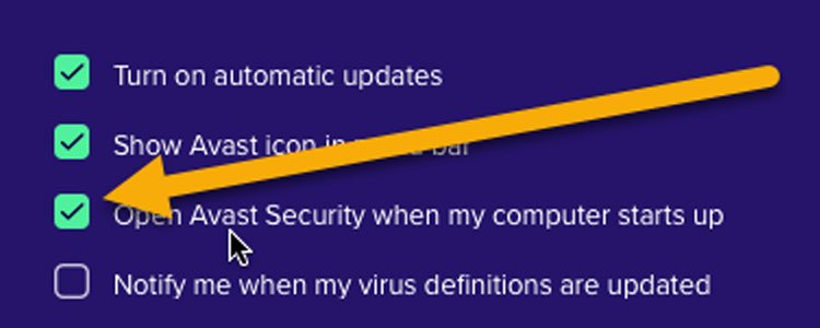 Open-Avast-Security cuando se abre la computadora